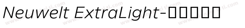 Neuwelt ExtraLight字体转换